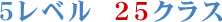 5レベル 25クラス
